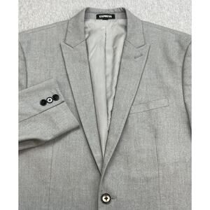 Express Blazer Mens 40L Cotton Blend Stretch Peak Lapel 2-Button Single Breast